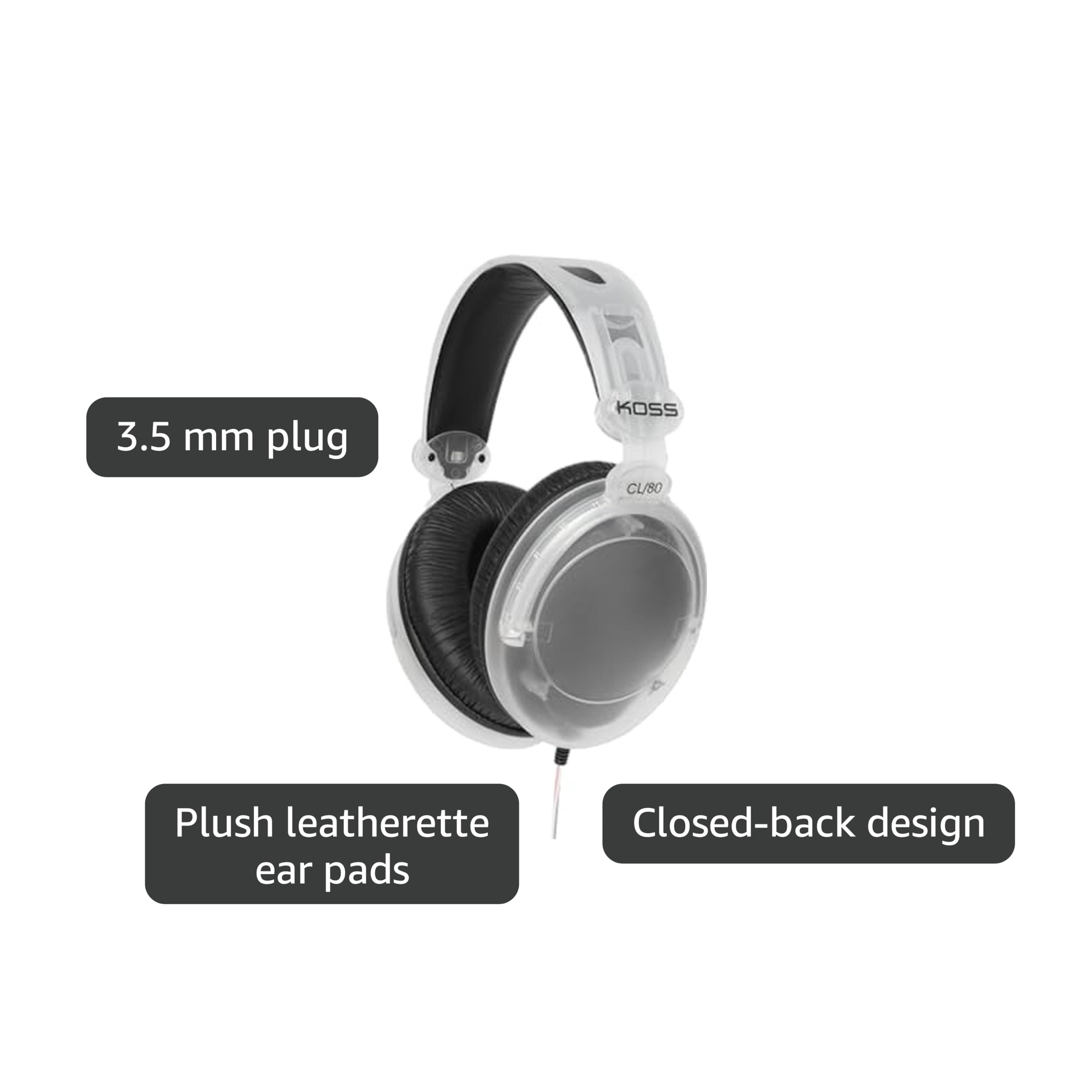 Amazon.co.jp: Koss CL/80 Over-Ear Headphones Clear Transparent